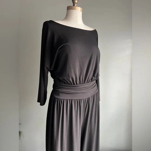 New York & Company Stretch Black Relax Fit Jumpsuit Size Medium - Picture 5 of 8